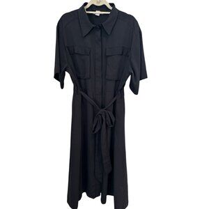 H&M Calf Length Shirt Dress with attached Belt, size extra large